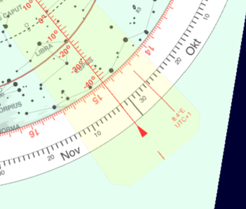 Der Zeiger ist selektiert und kann bewegt werden
